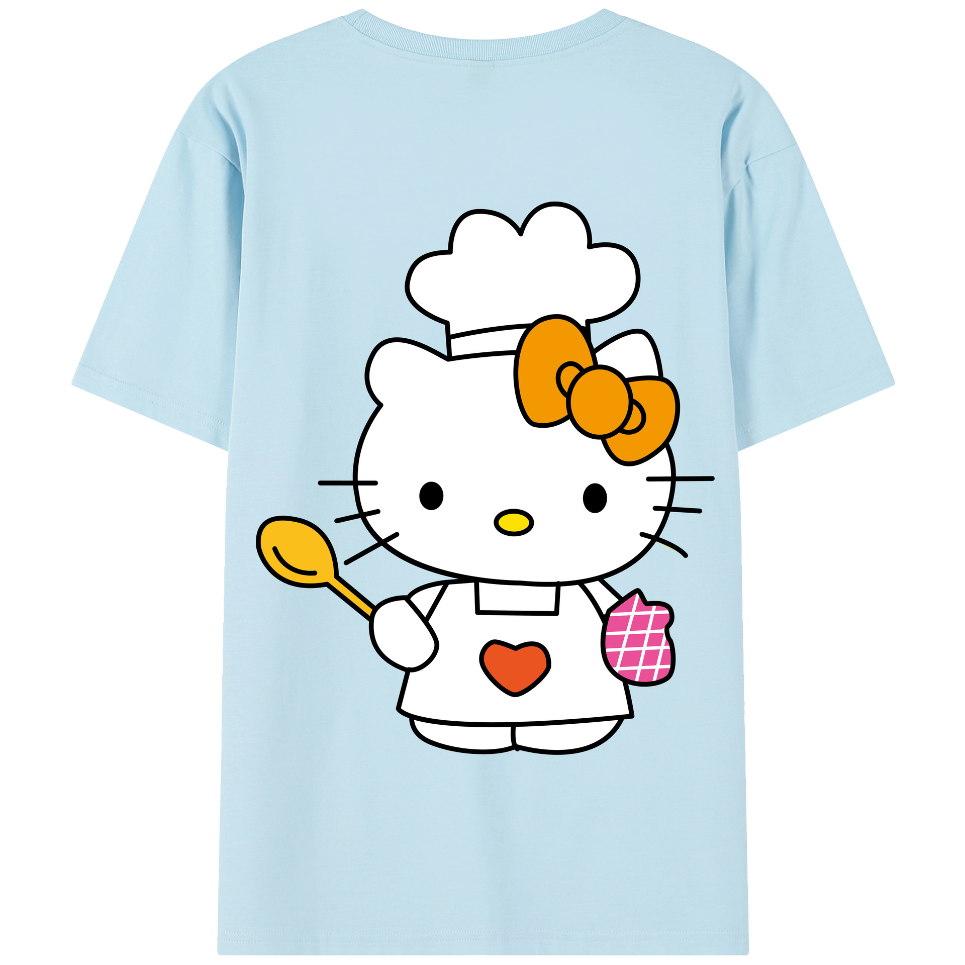 （画像用） Hello Kitty ハローキティ 綿100％半袖Tシャツ（背面プリント）
